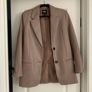 ZARA Faux Leather Blazer Size XS